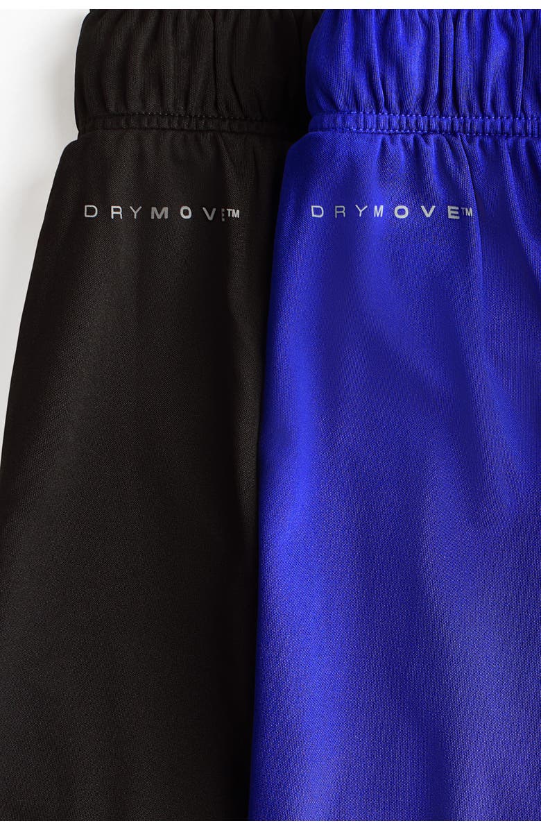 H&M 2-pack Football Shorts With Drymove, Alternate, color, Bright Blue/Color Block