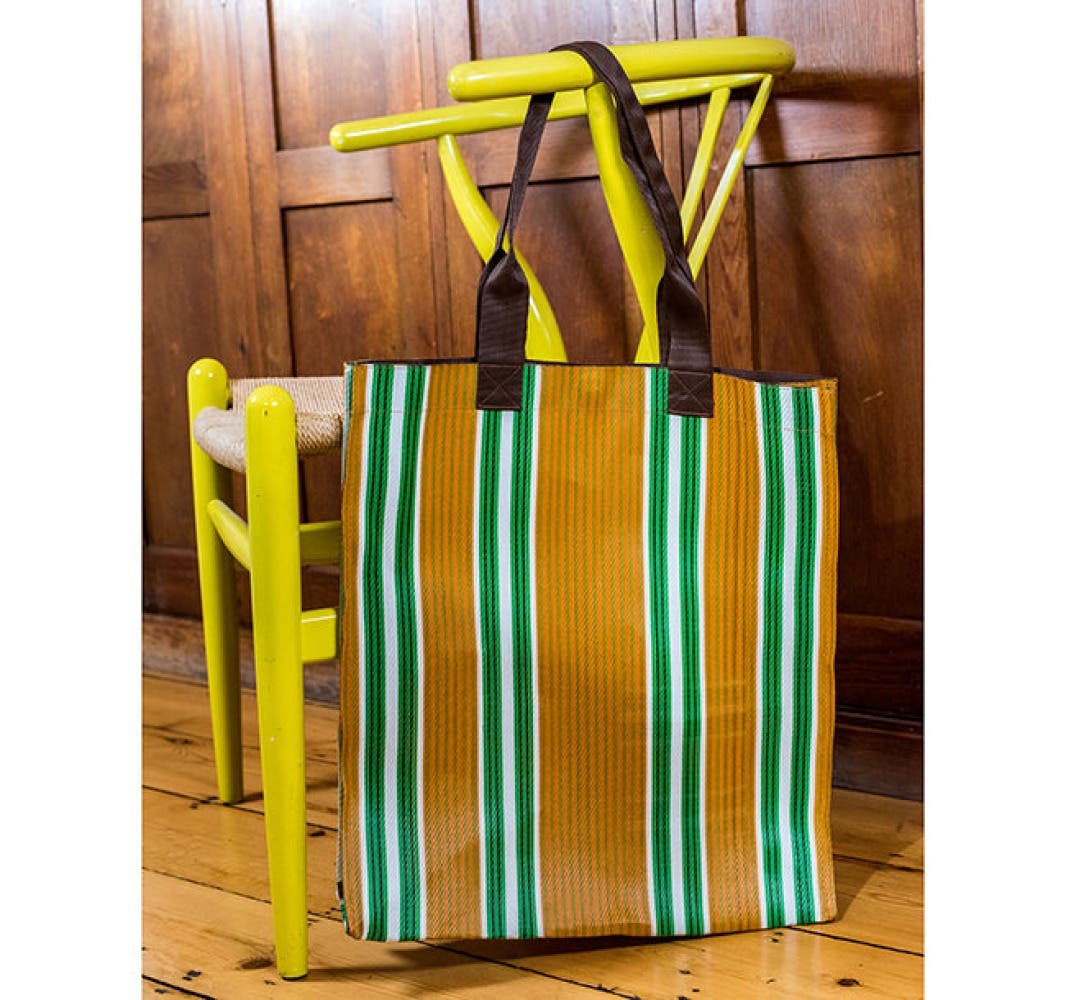 Woven Market Shopper, Alternate, color, Spanish Orange, Grass Green
