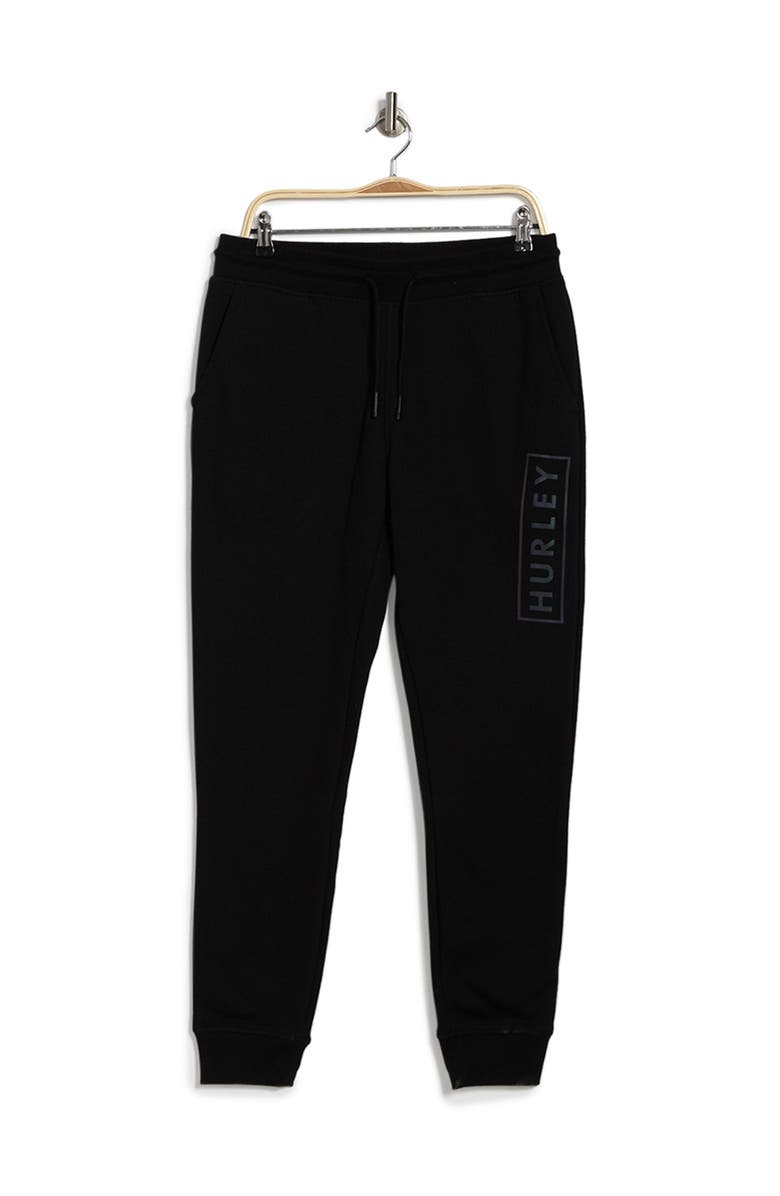 Hurley Logo Fleece Joggers, Main, color, Black