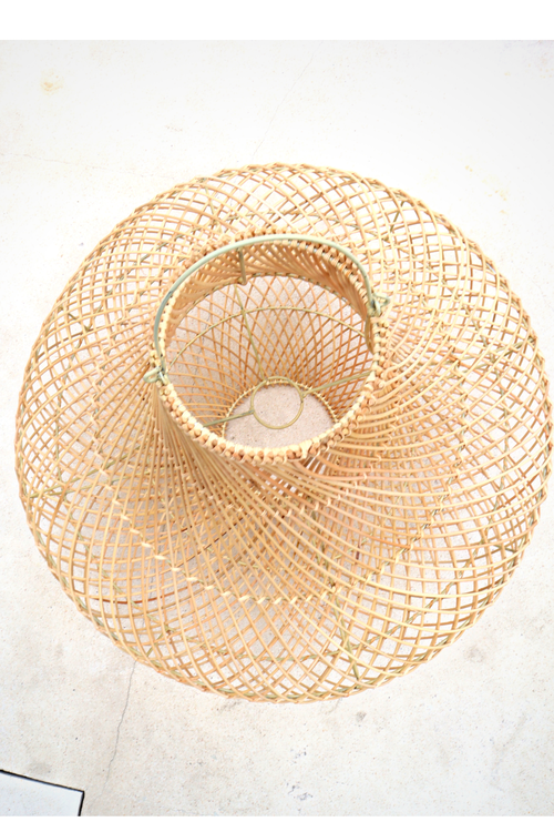 Pink Haley Freya Bell Shape Rattan Pendant Light Fitting In Brown