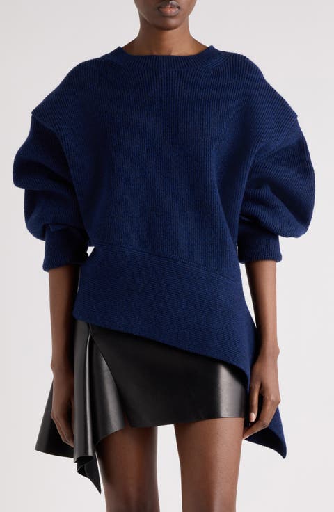 Asymmetric Rib Knit Sweater