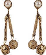 MADISON BEVERLY HILLS Vintage Gold Filigree Faux Pearl Earrings