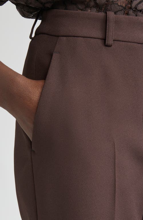 Michael Kors Samantha Double Crepe Sablé Slim-leg Pants In Brown