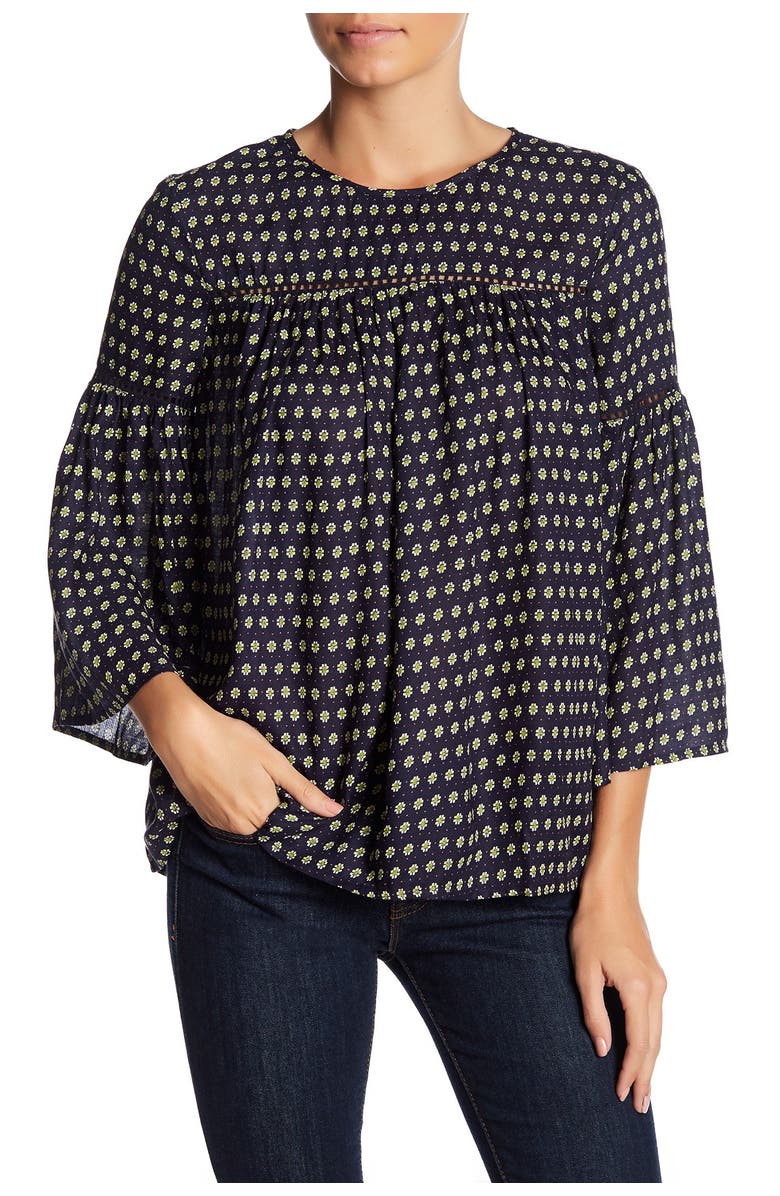French Connection 3/4 Sleeve Print Blouse, Main, color, 