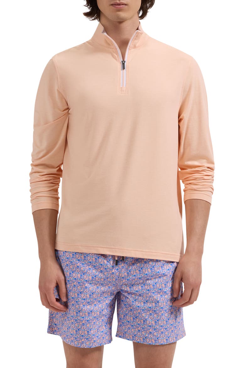 Kai Cocktail Print Swim Trunks, Main, color, PEACH