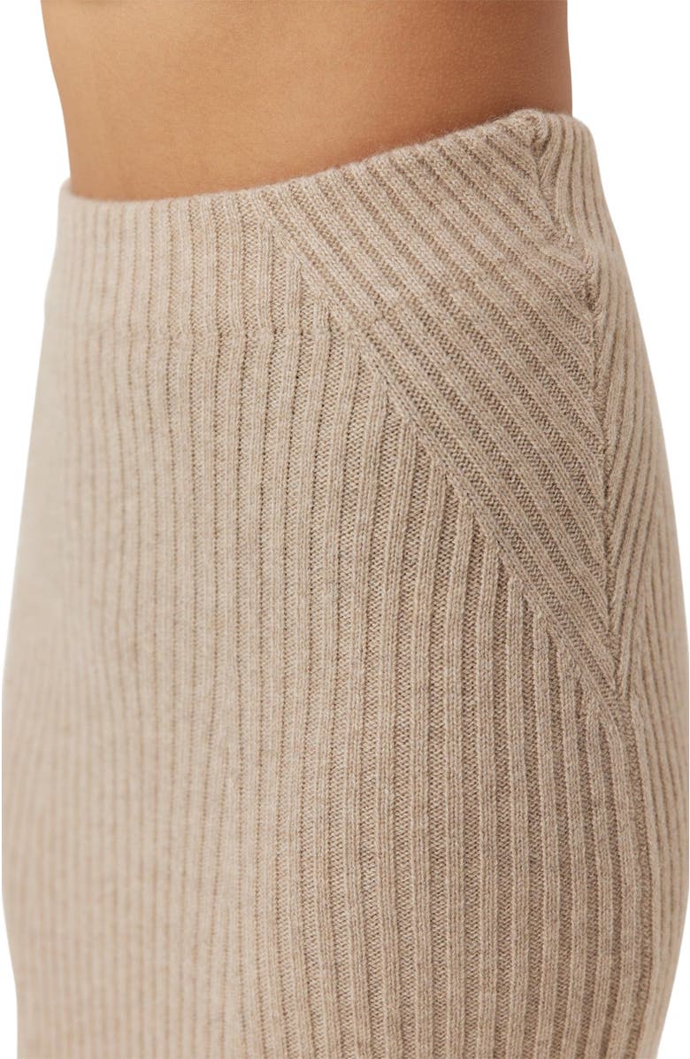 GOBI Mongolian Cashmere Women's Cashmere Midi Flared Skirt Black, Alternate, color, Warm Grey