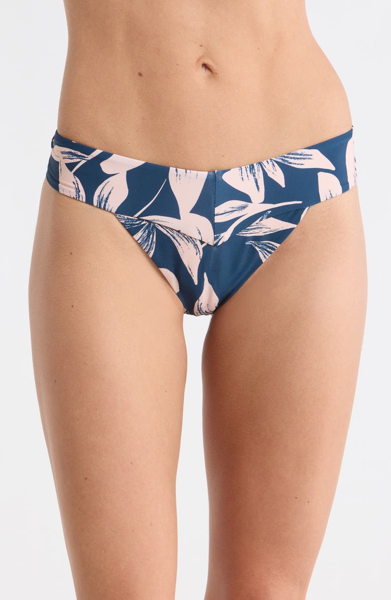 Volcom Bloom Banded V Bikini Bottoms, Main, color, Harbor Blue