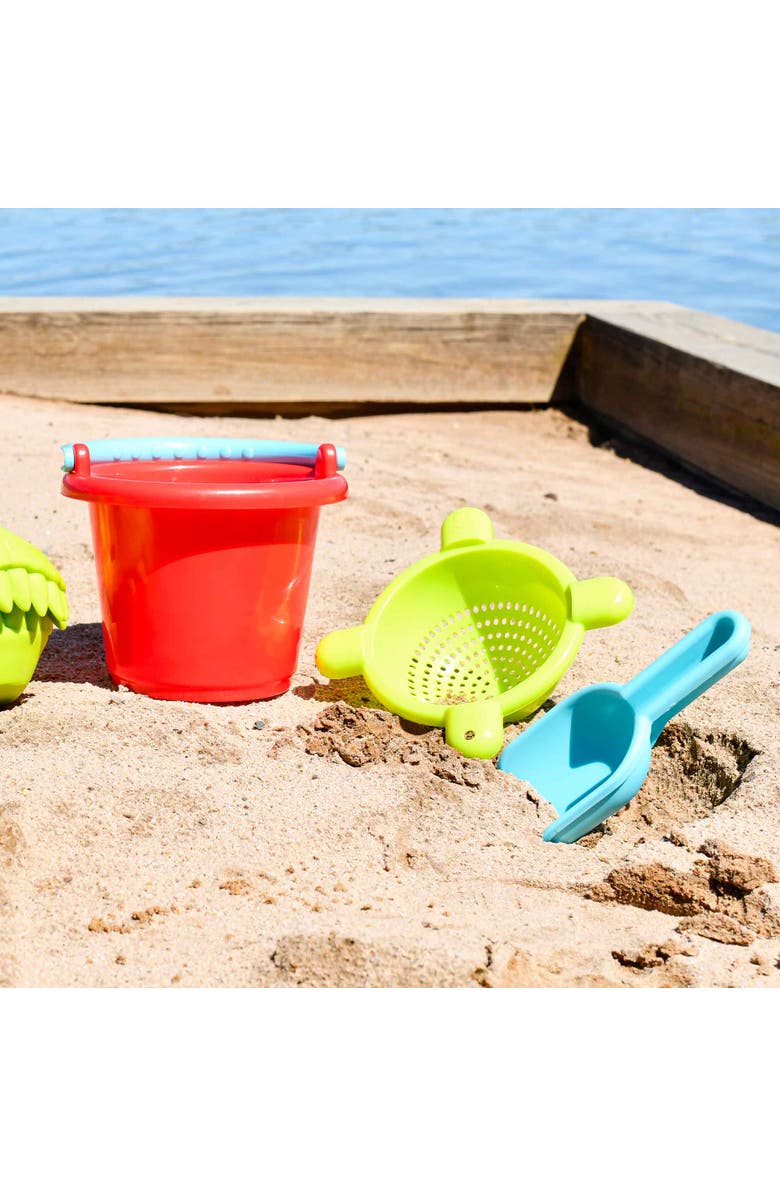 HABA Sand Toys Basic Set - 5 Piece Bundle with Plastic Pail, Sieve, Mold, Scoop and Sifting Shovel Sized just for Toddlers Ages 18 Months +, Alternate, color, Multi