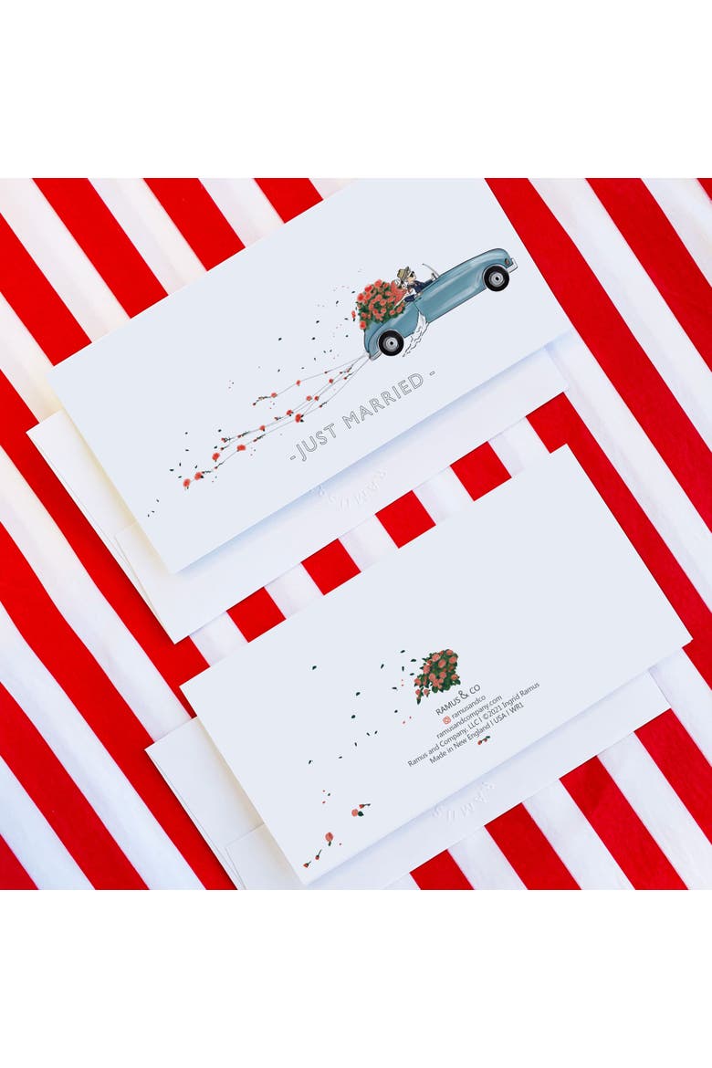 2ct Just Married Long Greeting Card Pack, Alternate, color, Multi-Pack