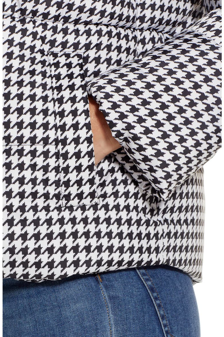 Houndstooth Puffer Jacket, Alternate, color, BLACK/ WHITE