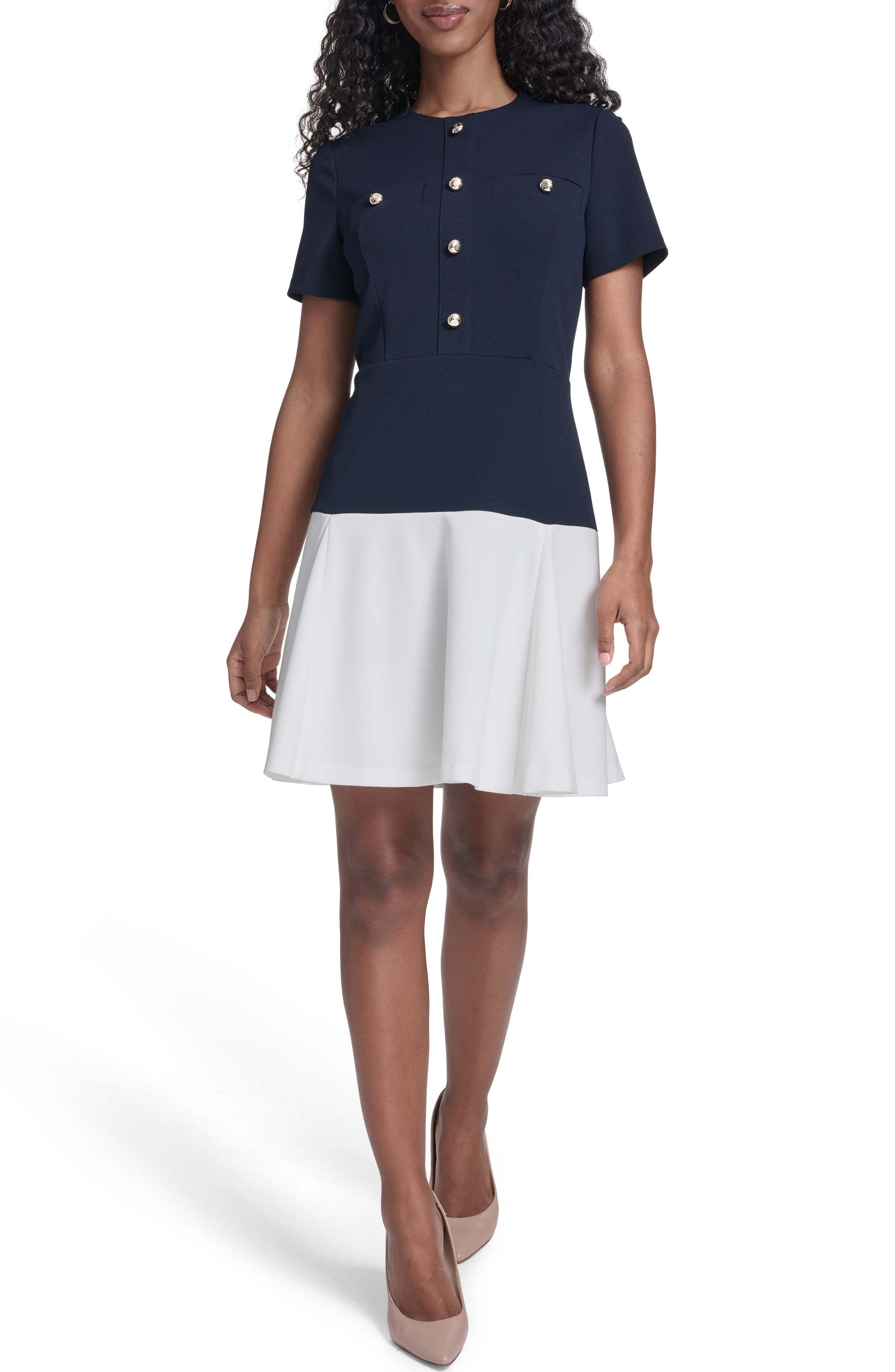 Tommy Hilfiger Colorblocked Scuba Crepe Dress