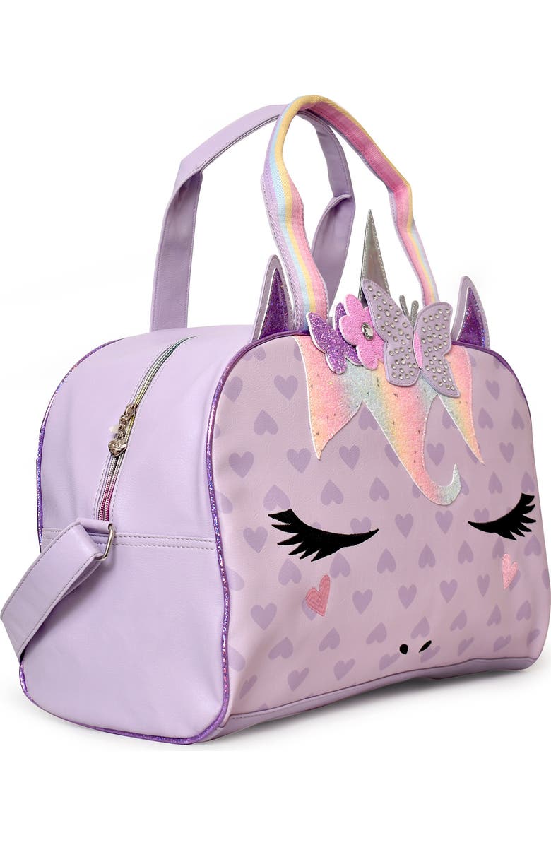 OMG Accessories Kids' Miss Gwen Butterfly Glitter Crown Duffle, Alternate, color,