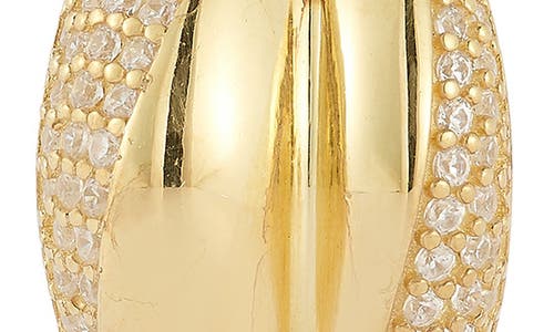 Chloe & Madison Chloe And Madison Double Row Pavé Cubic Zirconia Hoop Earrings In Gold