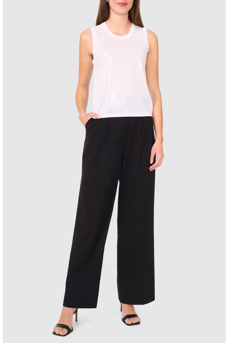 Sequin Detail Sleeveless Sweater, Alternate, color, BRIGHT WHITE