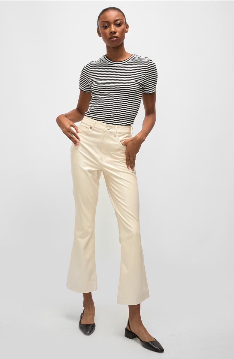 Veronica Beard Carson High Waist Flare Ankle Jeans, Alternate, color, Ecru