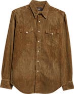 Double RL Buffalo West Slim Fit Corduroy Western Snap-Up Shirt