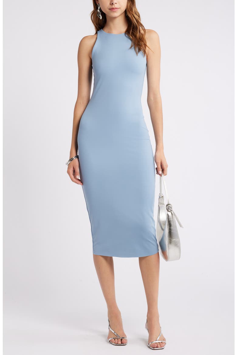 Smooth Edit Sleeveless Body-Con Midi Dress, Alternate, color, BLUE CHAMBRAY