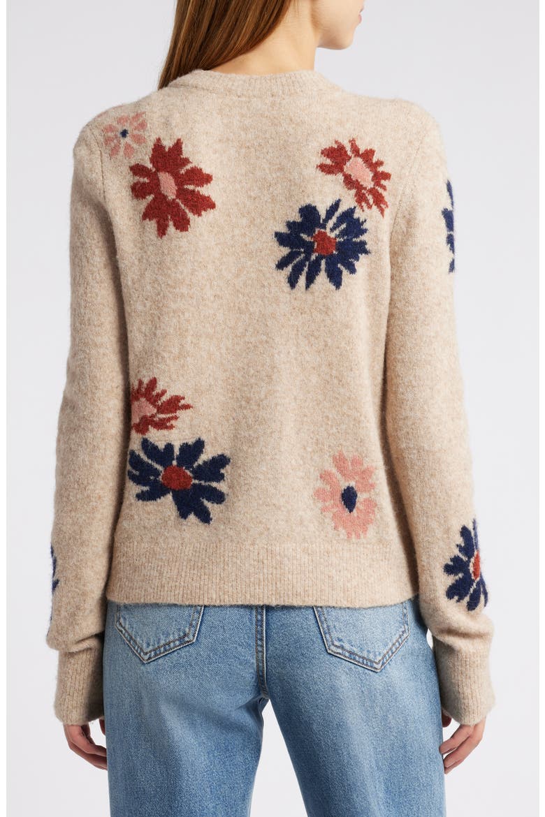 Millie Floral Intarsia Cardigan, Alternate, color, MAUVE MEADOW