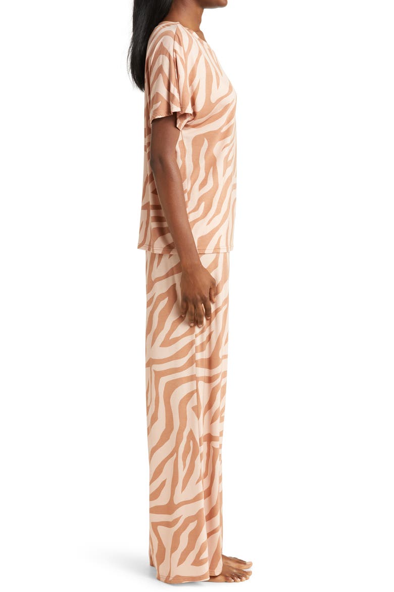Moonlight Easy Pajamas, Alternate, color, TAN MOCHA SLEEPY ZEBRA