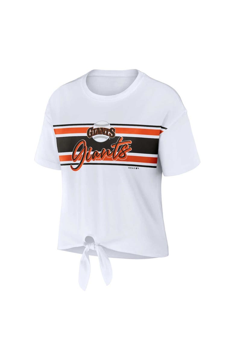 WEAR by Erin Andrews Women's WEAR by Erin Andrews White San Francisco Giants Front Tie T-Shirt, Alternate, color, 
