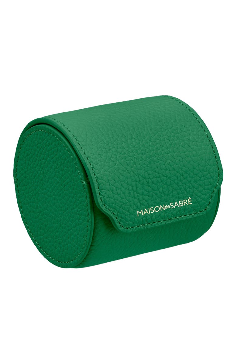 MAISON de SABRÉ Leather Watch Roll, Main, color, Emerald Green