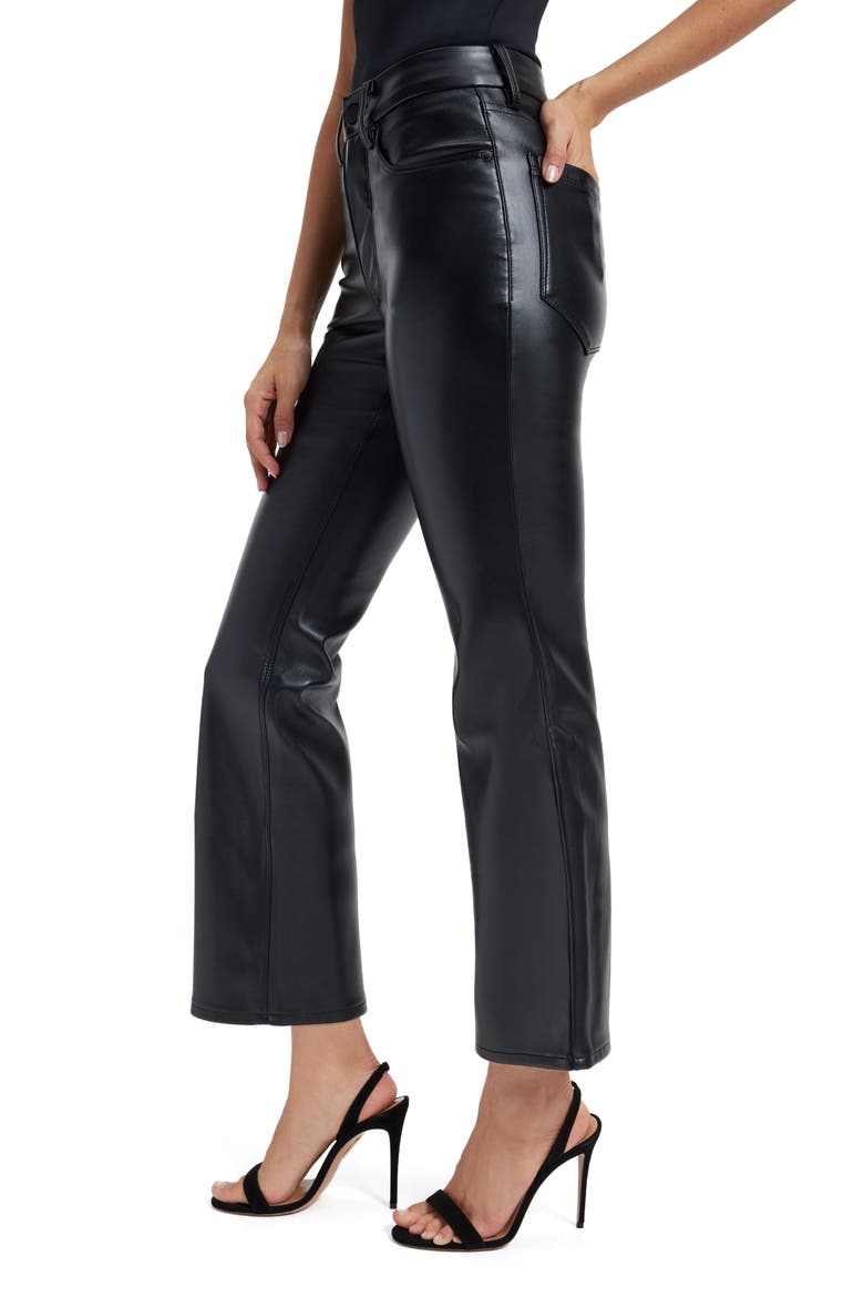 Good Legs Crop Faux Leather Mini Bootcut Pants, Alternate, color, BLACK001