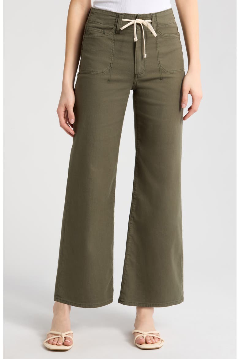 Ari Drawstring Wide Leg Pants, Main, color, VINTAGE FORESTER GREEN