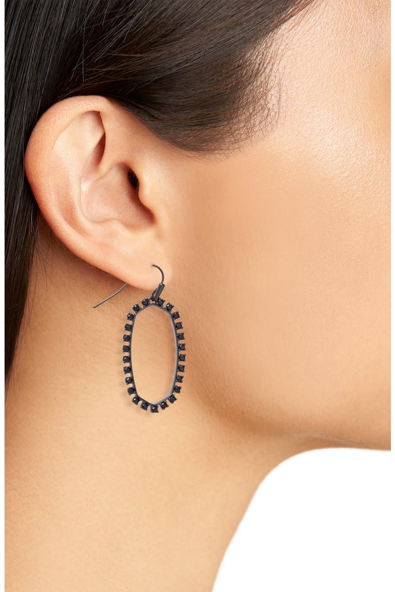 Elle Cubic Zirconia Earrings, Alternate, color, GUNMETAL BLACK SPINEL