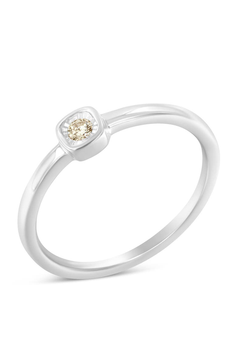 Haus of Brilliance Silver 1/20 Cttw Diamond Square Cushion-Shaped Miracle Promise Ring, Main, color, Silver