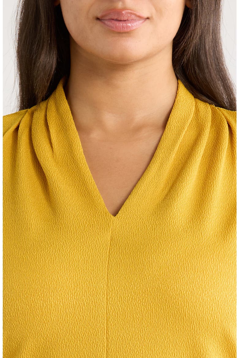 V-Neck Stretch Crepe Top, Alternate, color, BUTTERSCOTCH