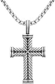 David Yurman Men's Chevron Cross Pendant, 33.5mm