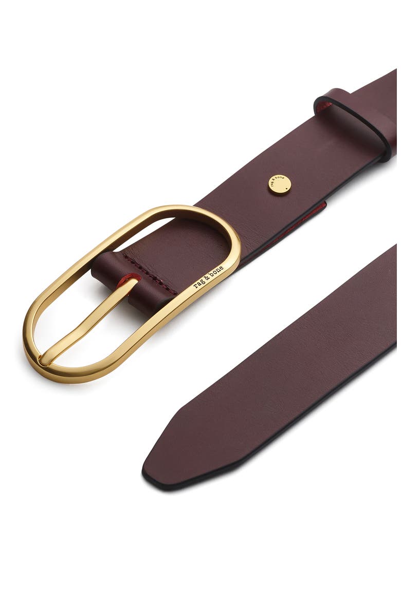 Rounded Rebound Leather Belt, Alternate, color, WHSKY