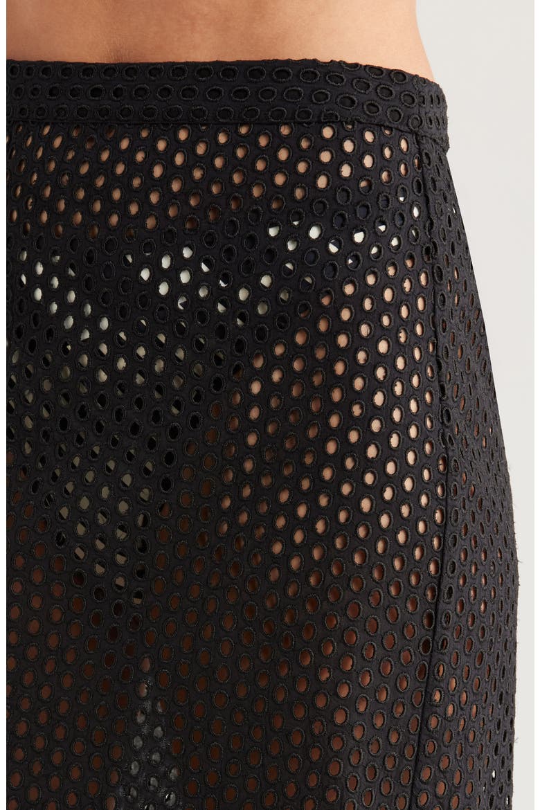 The Sherry Cotton Eyelet Cover-Up Skirt, Alternate, color, NOIR