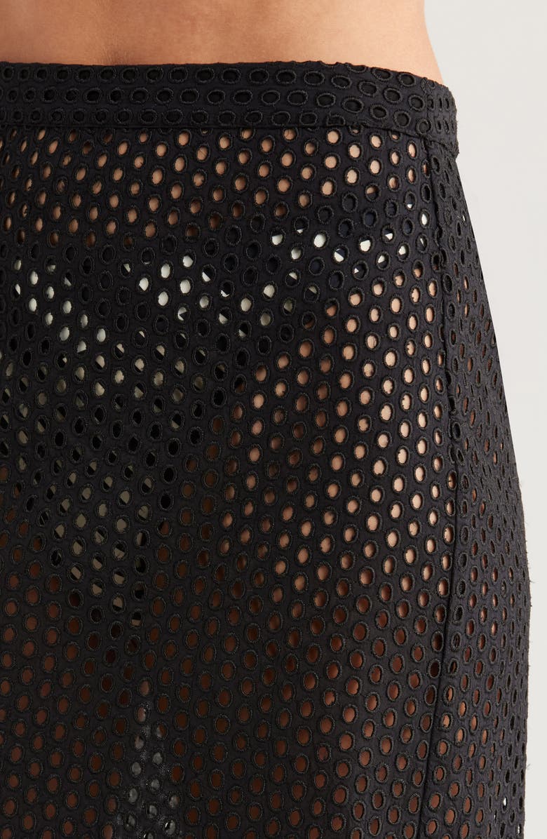 Solid & Striped The Sherry Cotton Eyelet Cover-Up Skirt, Alternate, color, Noir