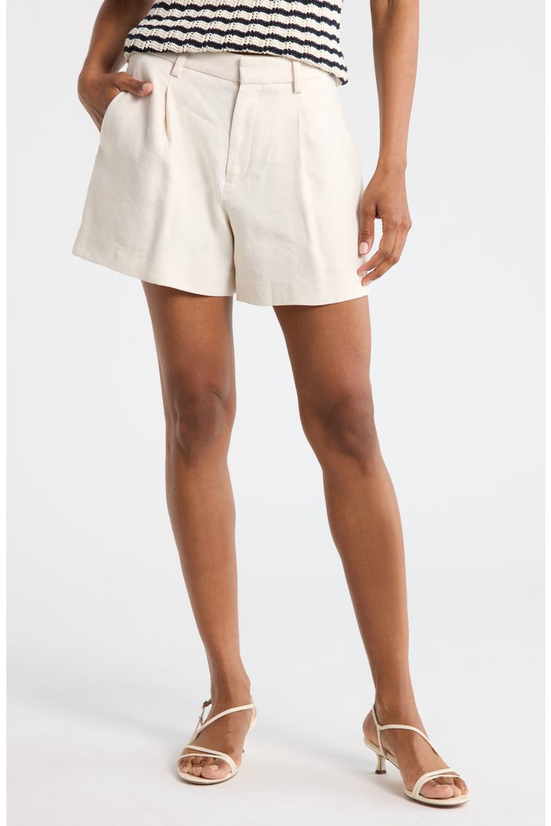 Charles Linen Blend Shorts, Main, color, BUTTERCREAM