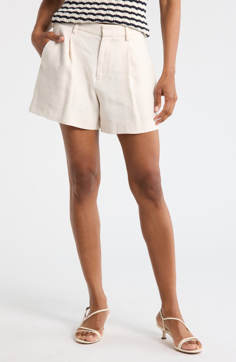 A.L.C. Charles Linen Blend Shorts, Main, color, Buttercream