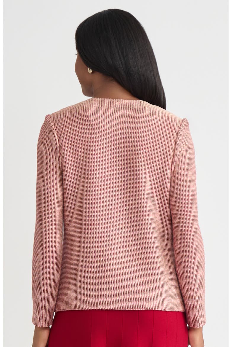Hertiage Lurex Ring Trim Knit Jacket, Alternate, color, Scarlet Red/Gold
