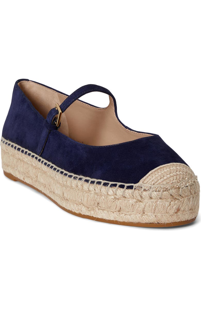 Ralph Lauren Luize Mary Jane Platform Espadrille, Main, color, Refined Navy