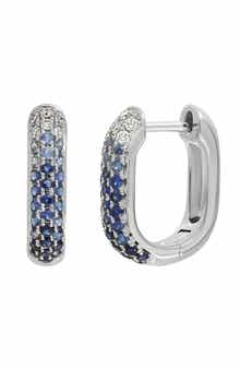 Bony Levy El Mar 18K White Gold Sapphire & Diamond Hoop Earrings