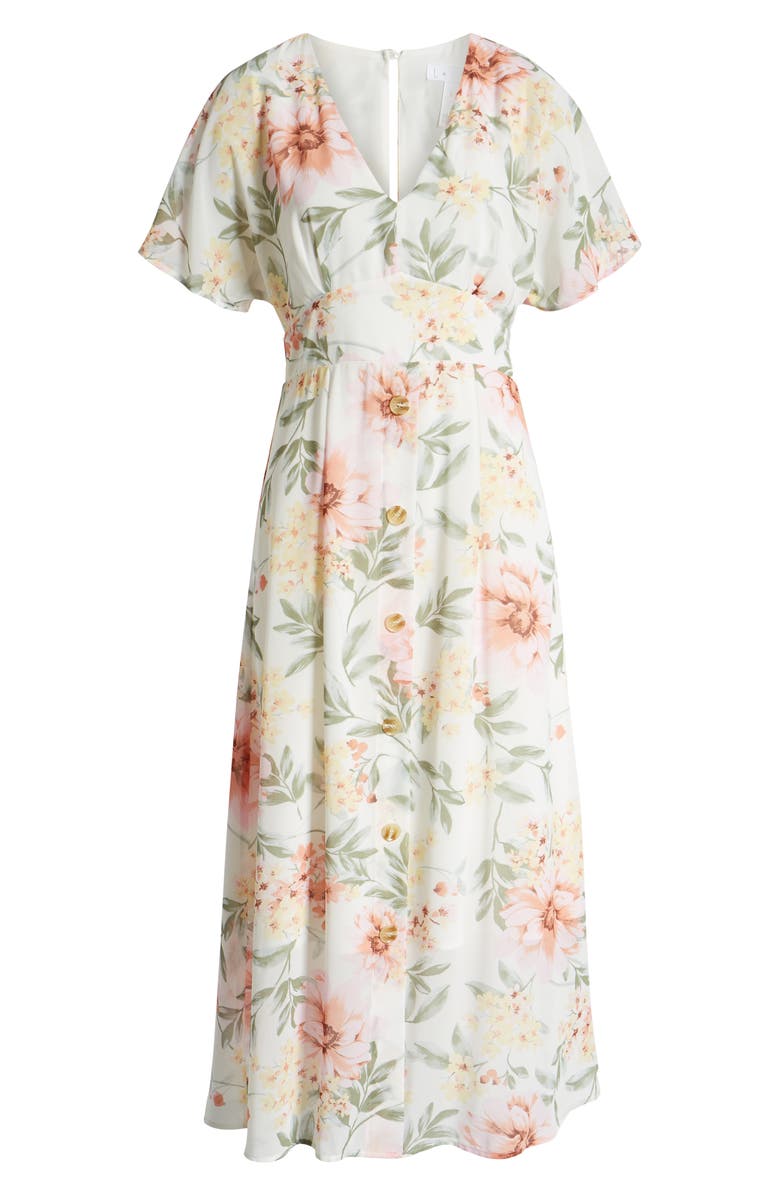 Leith Floral Print Midi Dress, Alternate, color,