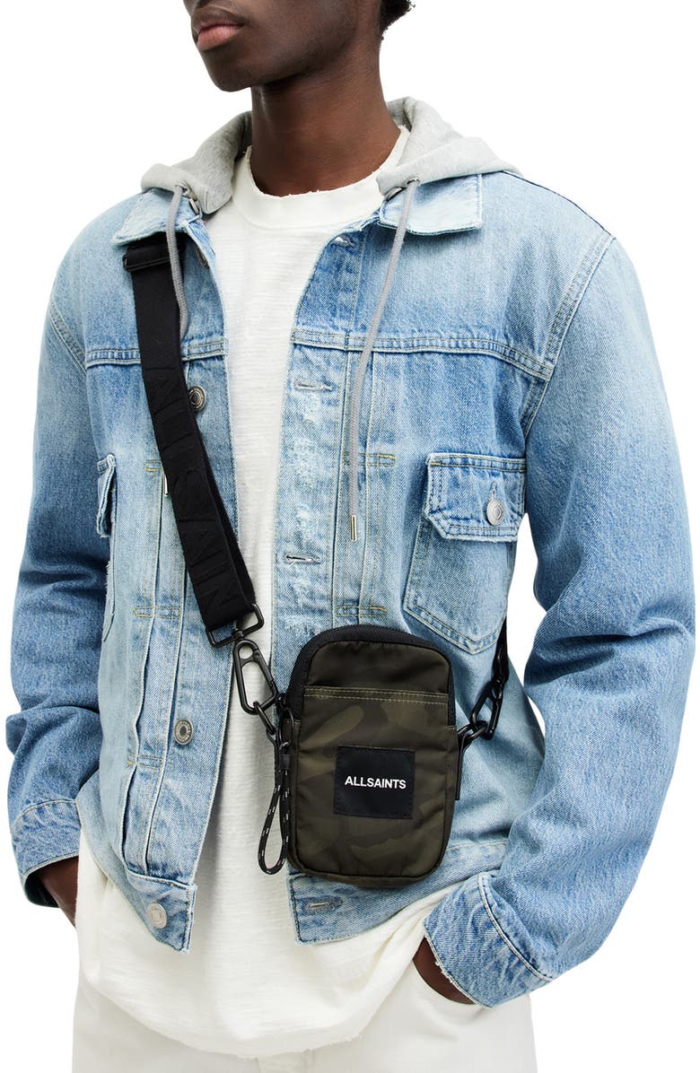 AllSaints Zumo Recycled Polyester Phone Crossbody Bag, Alternate, color,