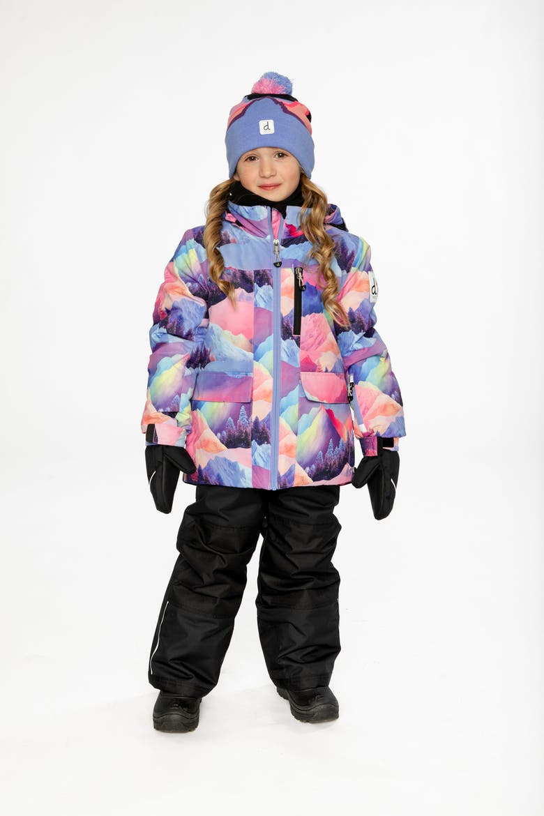 Mountain Play Jacket & Reinforced Pants Two Piece Snowsuit, Alternate, color, Pink Print with Blue Mountains