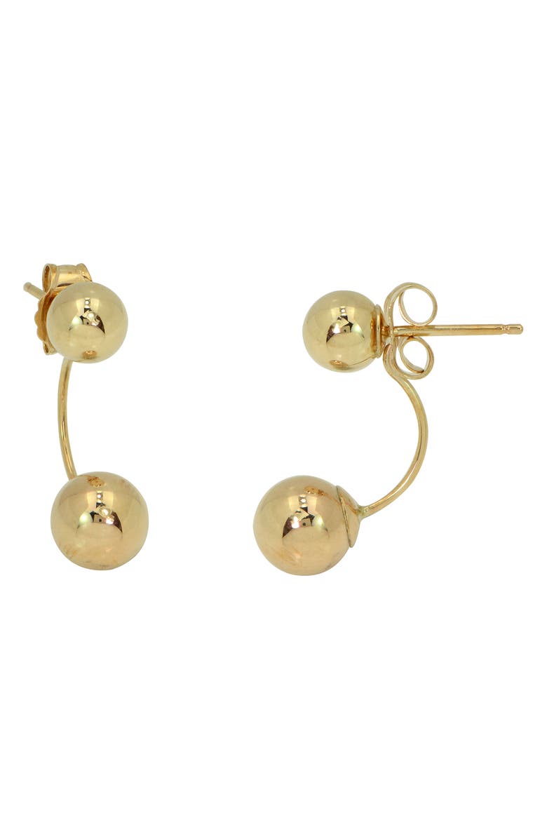 CANDELA JEWELRY 10K Yellow Gold Ball Front/Back Stud Earrings, Main, color, 