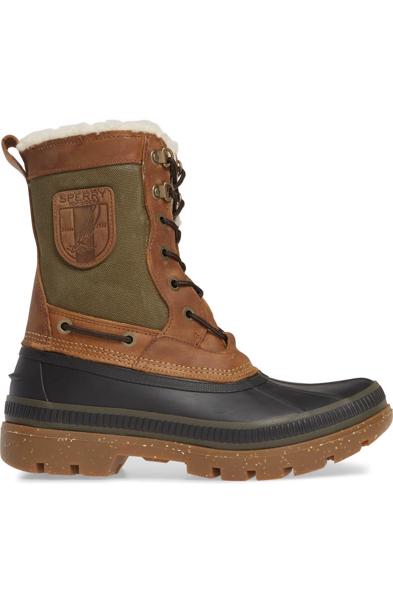 Sperry Ice Bay Tall Waterproof Snow Boot, Alternate, color, Brown/ Olive