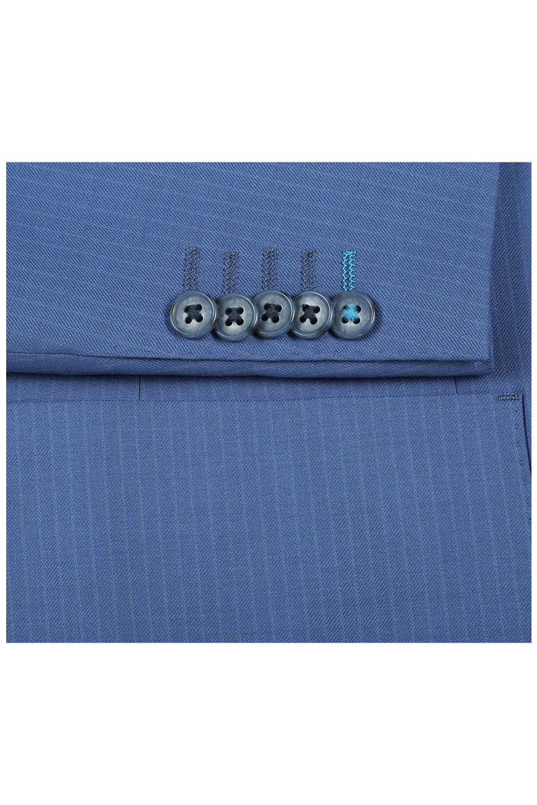 Solid Blue Wool Blend Suit, Alternate, color, BLUE