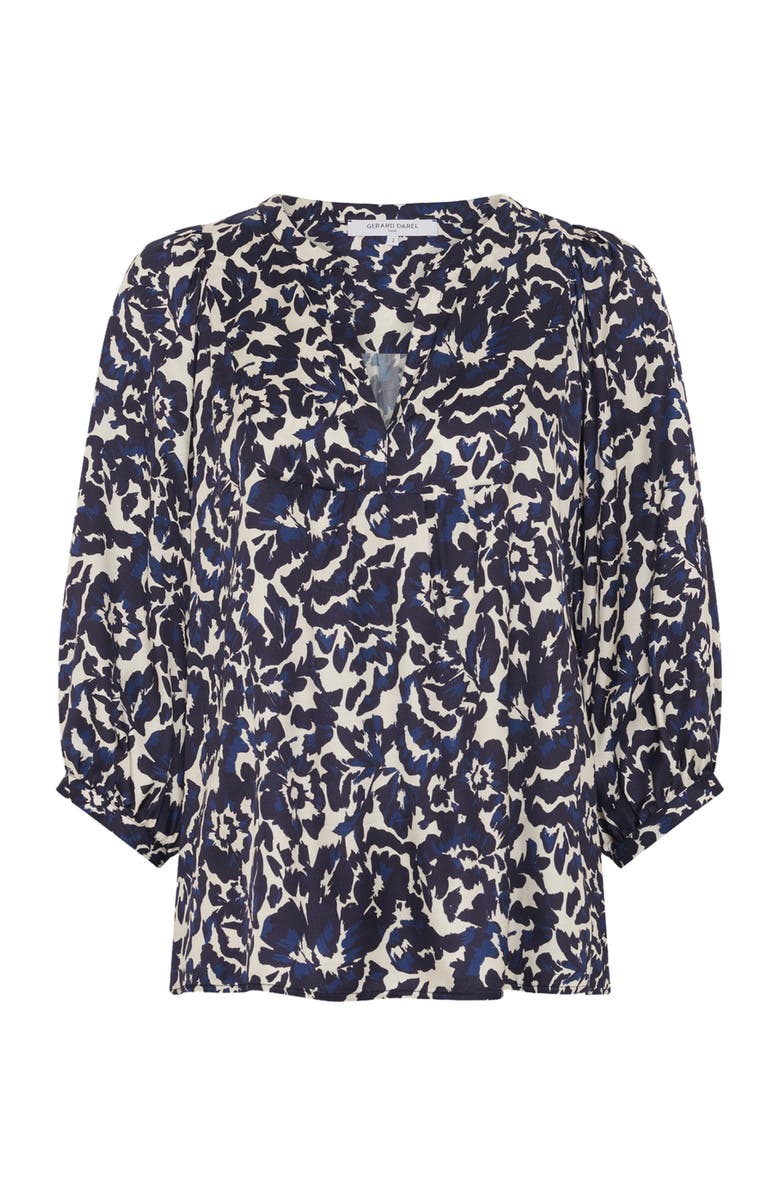GERARD DAREL Calina Floral V-Neck Blouse, Alternate, color, Ink