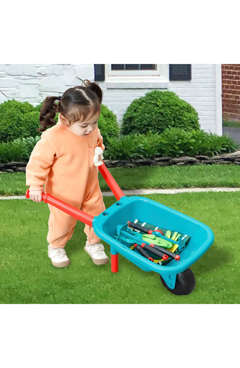Trimate Kids Gardening Set W/ Wheelbarrow & Accessories, 10 Pieces, Alternate, color, Multicolored