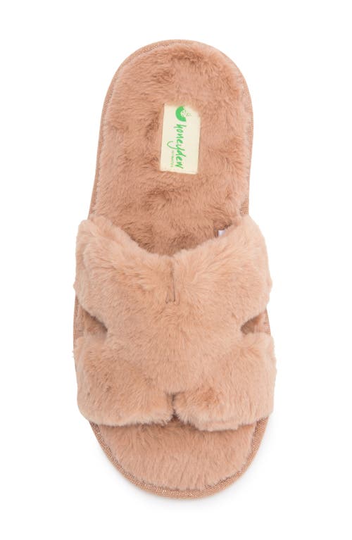 Honeydew H Band Plush Faux Fur Slipper In Pink