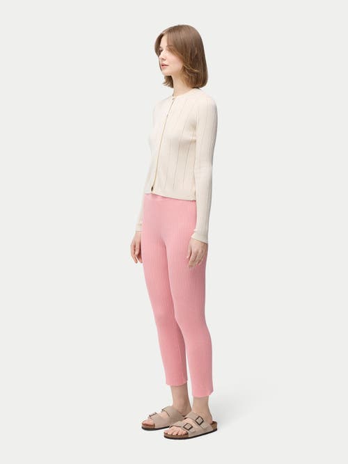 Gobi Mongolian Cashmere Hidden Button-front Cashmere Silk Cardigan In Whisper White