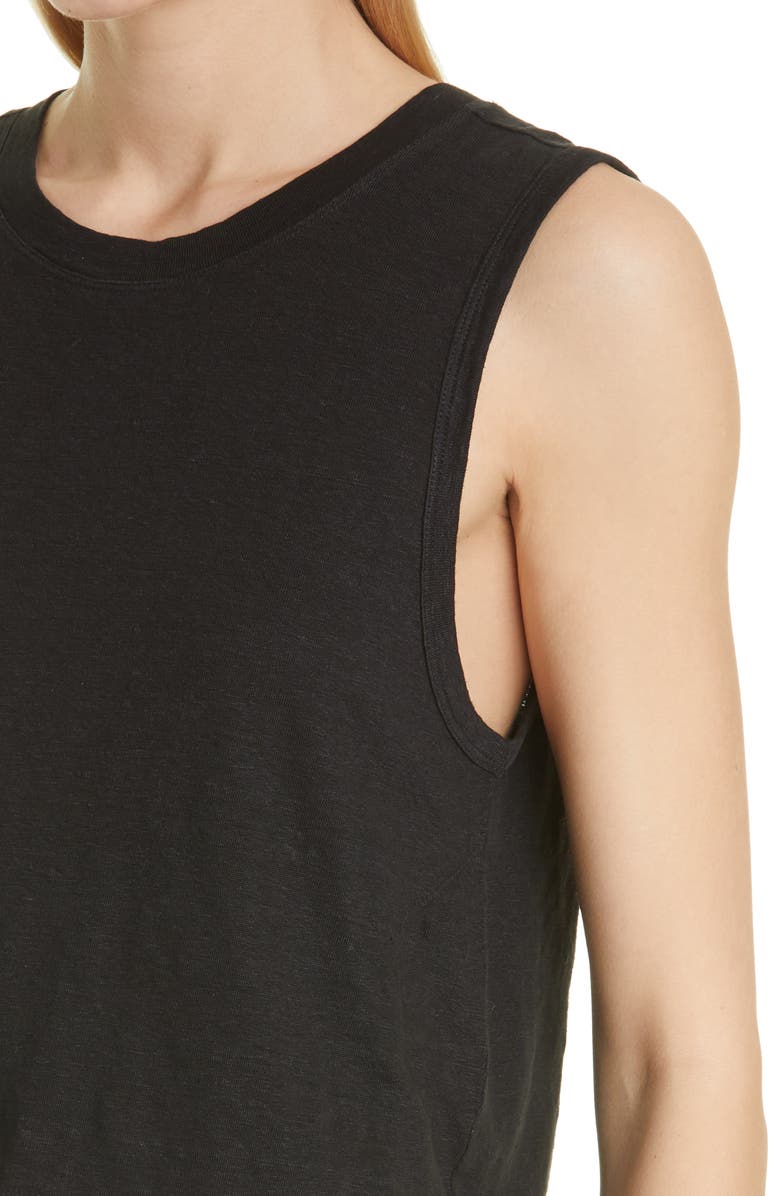 FRAME Swingy Crop Organic Linen Muscle Tank, Alternate, color, 